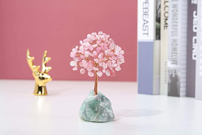 Amethyst Crystals Tree with Amethyst Cluster Base Healing Gemstone Money Tree Feng Shui Figurine Tree Ornaments for Home Decoration
